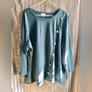 Avenue Teal/Blue Lightweight Long Sleeve Soft Sweater  Size 22/24.